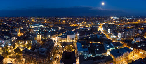 Subotica night panorama